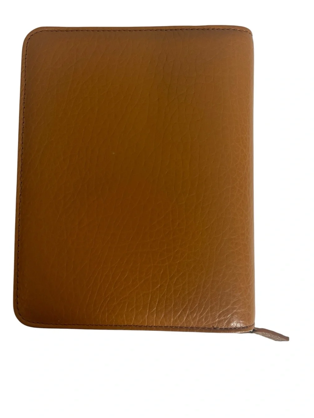 FRANKLIN COVEY Alex Saddle Pebbled Leather Zip Around 8 Ring Binder